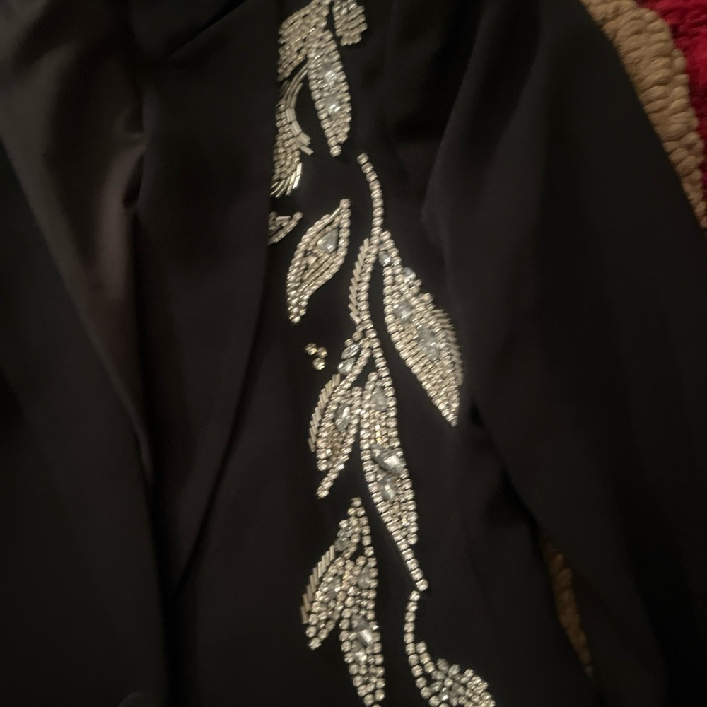 cinq a sept Black Blazer with Silver beaded Leaf Embellishment - Picture 12 of 13